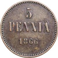 5 пенни 1866 года  Для Финляндии