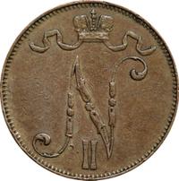 5 пенни 1907 года  Для Финляндии