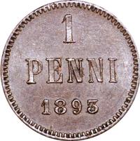 1 пенни 1893 года  Для Финляндии
