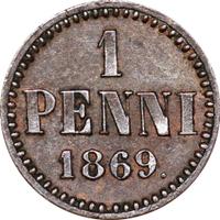 1 пенни 1869 года  Для Финляндии
