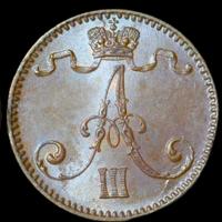 1 пенни 1892 года  Для Финляндии