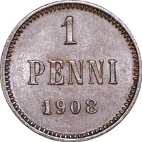 1 пенни 1908 года  Для Финляндии