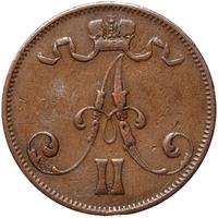 5 пенни 1875 года  Для Финляндии