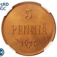 5 пенни 1915 года  Для Финляндии