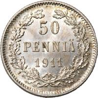 50 пенни 1911 года L Для Финляндии