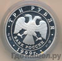 3 рубля 1999 года СПМД
