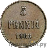 5 пенни 1888 года  Для Финляндии