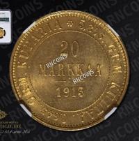20 марок 1913 года S Для Финляндии