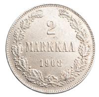 2 марки 1908 года L Для Финляндии