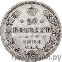 20 копеек 1889 года СПБ АГ