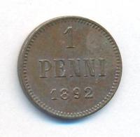 1 пенни 1892 года  Для Финляндии