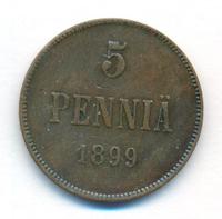 5 пенни 1899 года  Для Финляндии