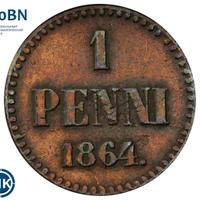 1 пенни 1864 года  Для Финляндии