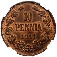 10 пенни 1911 года  Для Финляндии