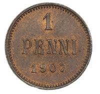 1 пенни 1907 года  Для Финляндии