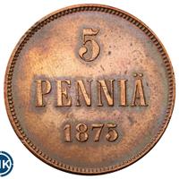 5 пенни 1875 года  Для Финляндии