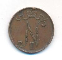5 пенни 1908 года  Для Финляндии