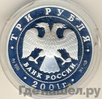3 рубля 2001 года СПМД