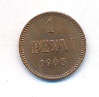1 пенни 1908 года  Для Финляндии