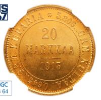 20 марок 1913 года S Для Финляндии