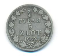 3/4 рубля - 5 злотых 1839 года