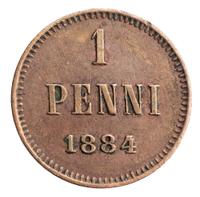 1 пенни 1884 года  Для Финляндии