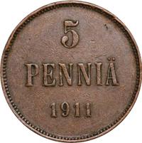 5 пенни 1911 года  Для Финляндии
