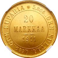 20 марок 1911 года L Для Финляндии