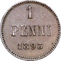 1 пенни 1893 года  Для Финляндии
