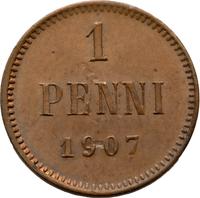 1 пенни 1907 года  Для Финляндии