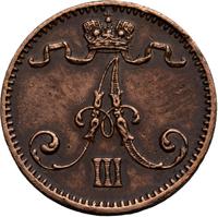 1 пенни 1881 года  Для Финляндии