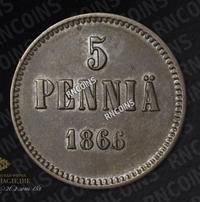 5 пенни 1866 года  Для Финляндии