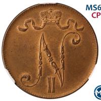 5 пенни 1916 года  Для Финляндии