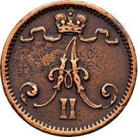1 пенни 1874 года  Для Финляндии