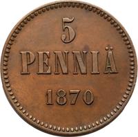 5 пенни 1870 года  Для Финляндии