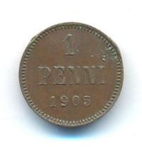 1 пенни 1905 года  Для Финляндии