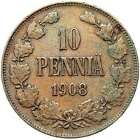 10 пенни 1908 года  Для Финляндии