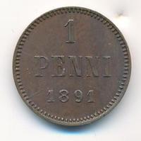 1 пенни 1891 года  Для Финляндии