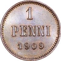 1 пенни 1909 года  Для Финляндии