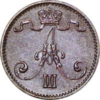1 пенни 1881 года  Для Финляндии