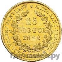 25 злотых 1829 года FH Для Польши