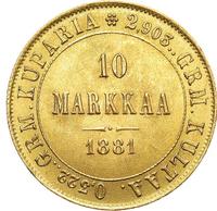 10 марок 1881 года S Для Финляндии