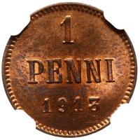 1 пенни 1913 года  Для Финляндии
