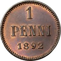1 пенни 1892 года  Для Финляндии