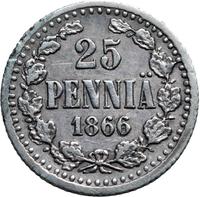 25 пенни 1866 года S Для Финляндии