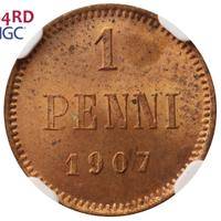 1 пенни 1907 года  Для Финляндии