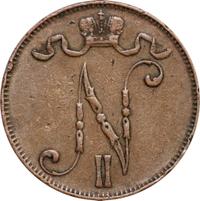 5 пенни 1908 года  Для Финляндии