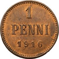 1 пенни 1916 года  Для Финляндии