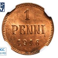 1 пенни 1916 года  Для Финляндии