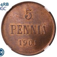 5 пенни 1901 года  Для Финляндии